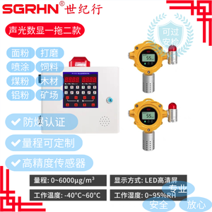 粉尘浓度报警器 声光数显一拖二款